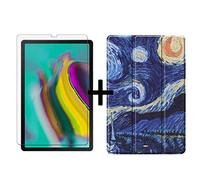 Lobwerk - Custodia Protettiva 2 in 1 per Galaxy Tab S5e da 10,5" SM-T720 SM-T725, con Funzione Auto Sleep/Wake e Vetro di Protezione Blu 04