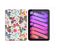 Lobwerk Set di tablet 2 in 1 per Apple IPad Mini 6 2021 8,3 pollici con cover magnetica Auto Sleep/Wake Modalità di sospensione + pellicola protettiva Smart Case in vetro temperato