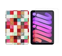 Lobwerk Set di tablet 2 in 1 per Apple IPad Mini 6 2021 8,3 pollici con cover magnetica Auto Sleep/Wake Modalità di sospensione + pellicola protettiva Smart Case in vetro temperato