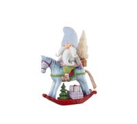 L'oca Nera Aria di natale, babbo natale su cavallo a dondolo, 19,5x10x26h cm Aria di natale, babbo natale su cavallo a dondolo, 19,5x10x26h cm