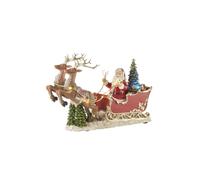 L'oca Nera BABBO NATALE È QUI, Babbo Natale in slitta con luce led e musica, 35x11x23h cm BABBO NATALE È QUI, Babbo Natale in slitta con luce led e musica, 35x11x23h cm