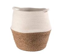 L'Oca Nera Cesto con Manici in Fibra Naturale Ø30x40h - cod. 1A104