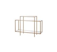L'oca Nera Consolle in vetro e oro satinato, 117,5x38x48h cm Consolle in vetro e oro satinato, 117,5x38x48h cm