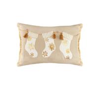 L'OCA NERA CUSCINO CALZE ECRÙ RETTANGOLO NATALE LINEA SOFFICI SOGNI 30 x 45 CM