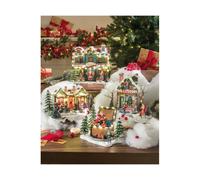 L'oca Nera La casa felice, casa con Babbo Natale in bici con musica 25x18x16h cm La casa felice, casa con Babbo Natale in bici con musica 25x18x16h cm