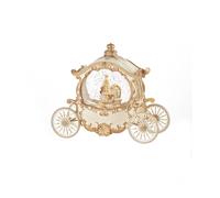 L'oca Nera LA GIOSTRA DELLE FIABE, carrozza Boule de neige con luce led, musica e movimento continuo, 26x11,5x22,5h cm LA GIOSTRA DELLE FIABE, carrozza Boule de neige con luce led, musica e movimento 