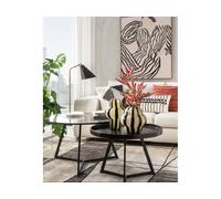 L'oca Nera Set 2 tavolini tondi moderni, nero Set 2 tavolini tondi moderni, nero