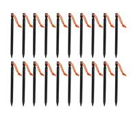 LOCADENCE 20 Picchetti per Tenda, Picchetti Lega di Alluminio Resistente a Forma di V da 9,1 Pollici, Terra con Corde per Tenda da Campeggio All'Aperto (Negro)