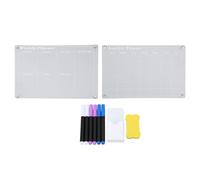 LOCADENCE Calendario Della Scheda Secco Magnetico, 15,7 X 11,8 Calendari Pianificazione Acrilica Trasparente, Scheda Planner per Frigorifero Frigorifero (Consiglio settimanale + Consiglio mensile)