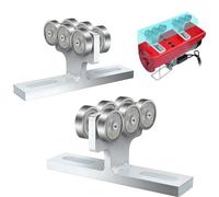 LOCADENCE Carrello per paranco a 6 ruote da 2 pezzi, gruppo carrello con cuscinetti a basso rumore per PA200-PA1000, rullo per carrello per paranco elettrico per canale da 1-5/8