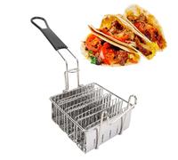 LOCADENCE Cestino per Taco, Cestello per Friggere Taco Shell, Maniglia Staccabile in Acciaio Inossidabile, Cestello per Taco, Cestello per Friggitrice per Taco Risparmia Tempo