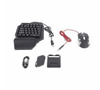 Locadence Combinazione Tastiera e Mouse da Gioco RGB con una Sola Mano, Bluetooth Portatile 35 Tasti Tastiera da Gioco a Mezza Mano con Convertitore, Controller Gioco per PC Gamer