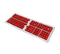 Locadence Keycaps, Ergonomic Design 1 Keys Keyboard Keycaps, ABS OEM Height Overmolding Injection Molding DIY Keyboard Keycaps for Mechanical Keyboard (Lettere bianche rosse trasparenti)