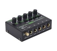 LOCADENCE Mixer Audio Stereo a 4 Canali, Tipo C DC5V a Basso Rumore Ingresso Uscita 1/4 Pollici Mini Mixer Audio per Chitarre Bassi Tastiere Piccoli Club Bar
