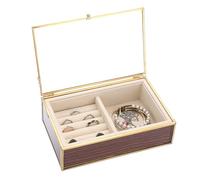 Locadence Organizzatore Scatole Gioielleria, 7,4 X 4,7 X 2.2 in Scatole del Supporto Deposito con Coperchio Vetro Trasparente, Custodia di Viaggio Portatile per Orecchini, Borchie