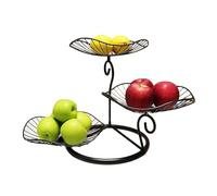 Locadence Portafrutta 3 Ripiani, Vassoi Portafrutta Decorativi Moderni Stile Nordico, Cestino Porta Snack per Tavolino Salotto (Nera)