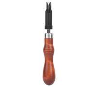 LOCADENCE Scanalatore a Spinta Tipo V, Sgorbia Artigianale con Manico in Legno Regolabile per Scanalatura Della Pelle, Scanalatore Spinta con Punta Retrattile a Forma di V Interna