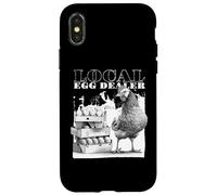 Local Egg Dealer Chickens Funny Bleached Chicken Eggs Farmer Custodia per iPhone X/XS
