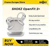 【LOCAL+】SHOKZ OpenFit 2+ T921 Auricolari Open-Ear Compatibili con Dolby Audio, 48 Ore di Autonomia, Resistenza all'Acqua IP55, Ricarica Wireless USB-C, Nuovo T921