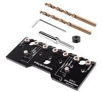 Localatore Di Guida Per La Perforazione | 2 In 1 Jig A Perno Di Scaffale In Alluminio Per Accurata Lavorazione Del Legno | Pocket Hole Dowel Jig, Strumento Angolo Articolare, Guida Alla Perforazione P