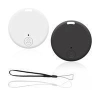 Localizzatore Chiavi 2 pezzi Portachiavi Bluetooth 5.2 Tracker con App, Trasmettitore Wireless per Chiavi, Airtag Smart Tag Android Compatibile con iOS e Android, Lunga Durata (nero e bianco)