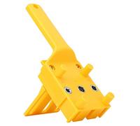 Localizzatore di foratura professionale Posizionatore di fori per la lavorazione del legno Strumento guida per fori diritti portatile per carpenteria fai-te Regolabile 6mm 8mm (Giallo)