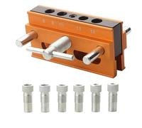 Localizzatore di fori in alluminio Centraggio Tassello Jig Legno Tassello Guida Strumento per la lavorazione del legno Posizionatore Localizzatore Centraggio Drill Jig