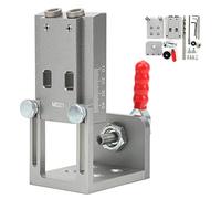 Localizzatore di fori obliqui, strumento fai-da-te per la lavorazione del legno per il montaggio di mobili, kit di guide per fori a 15° con punzonatrice in lega di alluminio a serr