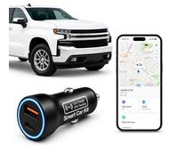 Localizzatore GPS 2 in 1 e caricabatteria da auto per veicoli, localizzatore per accendisigari con doppia porta USB-A e USB-C di ricarica rapida, funziona con Apple Find My, nessun dispositivo di