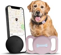 Localizzatore per cani con supporto per collare per cani, tracker per cani senza costi mensili per il monitoraggio della posizione, funziona con Find My (solo iOS), non GPS Tracker, rosa chiaro