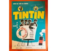 Locandina Cinema Tintin E Il Mistero Della Pile Oro Ristampa 60x40 Nuova