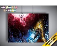 Locandina Dbz Goku Vs Freezer Dragon Ball Anime Manga Wall Arte