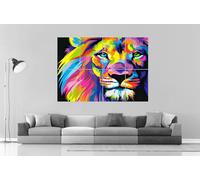 Locandina Testa Leone Colore Grande Formato Decorazione Parete