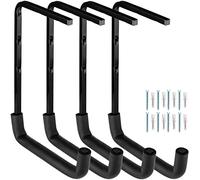 Locawaya Ganci Resistenti Per Garage, Scaffalature Da Parete E Soffitto, Confezione Da 4 Ganci In Acciaio Tubolare Quadrato Con Protezione EVA, Per Scale, Biciclette, Attrezzi E Legno