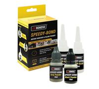 LOCBONDSO Speedy-Bond, Colla e polvere d'apporto per saldatura di metalli, Kit 2 in 1 con Polvere Grigia e Nera