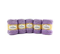 L'Occasione by Tricot Cafè - Set 5 Gomitoli in Misto Cotone e Acrilico per Maglia e Uncinetto - Filato Leggero e Traspirante - Ferri 4.00/4.50-100g (170m)(5 Pezzi)(Lilla 16)