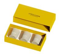 L'OCCITANE, Confezione natalizia con 3 candele, Mandorla, Cocon de Sérénité e Verbena, Prodotto in Francia