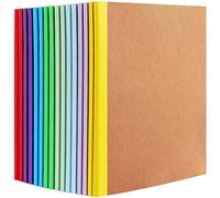 Loccmat Taccuino A5, a righe, 16 pezzi, formato A5, a righe, con dorso arcobaleno, per scuola, ufficio, 60 pagine/30 fogli, a righe, 21 x 14 cm