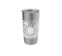 L'oceano chiama ama la tartaruga marina estate spiaggia Boho Surf Bicchiere termico in acciaio inox doppia parete