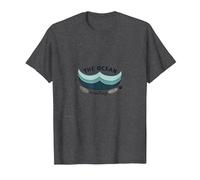 L'oceano Chiama costiero Amante della Spiaggia Maglietta, Uomo, Grigio Scuro, 6XL