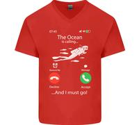 L'Oceano Chiama Maglietta In Cotone A V Per Uomini Subacquei