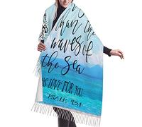 L'Oceano È Più Potente Delle Onde, Il Suo Amore Per Te È Il Verso Dei Salmi Religiosi Invernale Sciarpe Scialle Elegante Sciarpa Con Nappe Morbido Foulard Con Nappe