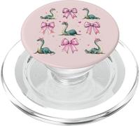 Loch Ness, mostro Nessie, plesiosauro, ragazza, coquette, fiocco rosa PopSockets PopGrip per MagSafe