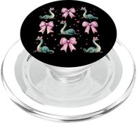 Loch Ness, mostro Nessie, plesiosauro, ragazza, coquette, fiocco rosa PopSockets PopGrip per MagSafe