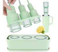 Lociban Stampo Cubetti Ghiaccio Silicone Con Coperchio, Stampi Ghiaccio per Stnley Cup, Vassoio per Cubetti di Ghiaccio 40 Oz, Senza BPA, per Whisky Cocktail (Verde)