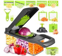 Lociban Taglia Verdure, Mandolina per Verdure, 16 in 1 Tagliaverdure Multifunzione, Affetta Verdure Manuale, per Cipolla Patate Carote