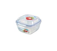 Lock And Lock, Contenitore Quadrato da 1,2 L, Colore: Trasparente/Blu, plastica, Clear, 14.8 x 10.8 x 14.8 cm