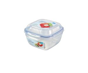 Lock And Lock, Contenitore Quadrato da 1,2 L, Colore: Trasparente/Blu, plastica, Clear, 14.8 x 10.8 x 14.8 cm