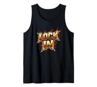 Lock in Motivational Fire Typography Gym Discipline Mindset Canotta