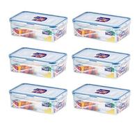 Lock & Lock - 6 contenitori per alimenti rettangolari, chiudibili, HPL817, 1 l